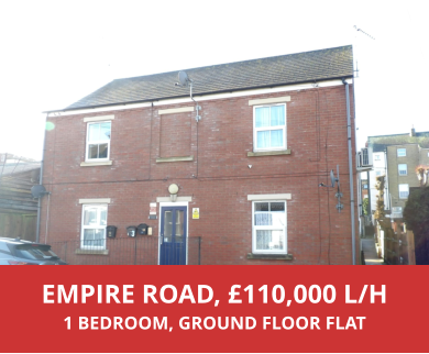 EMPIRE ROAD, £110,000 L/H 1 BEDROOM, GROUND FLOOR FLAT
